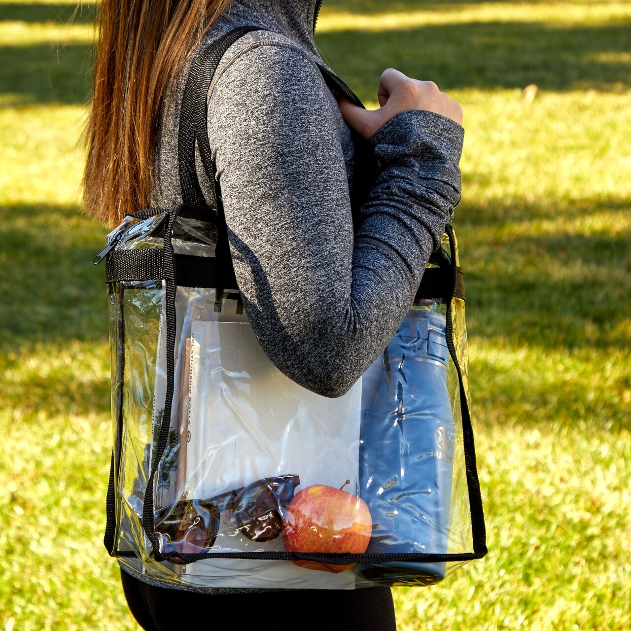 2 Pack Clear Stadium Approved Bags 12x6x12 Large Transparent Tote Bags with Zippers and Handles for Concerts Sporting Events Music Festivals